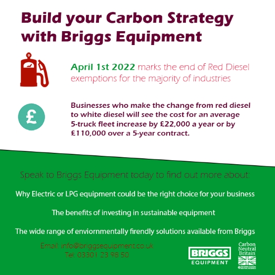 The Red Diesel exemption is ending – here’s how Briggs Equipment can support your business