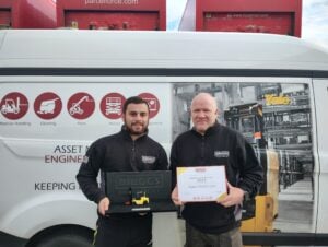 Our 2023 Apprentice of the Year receiving his award.