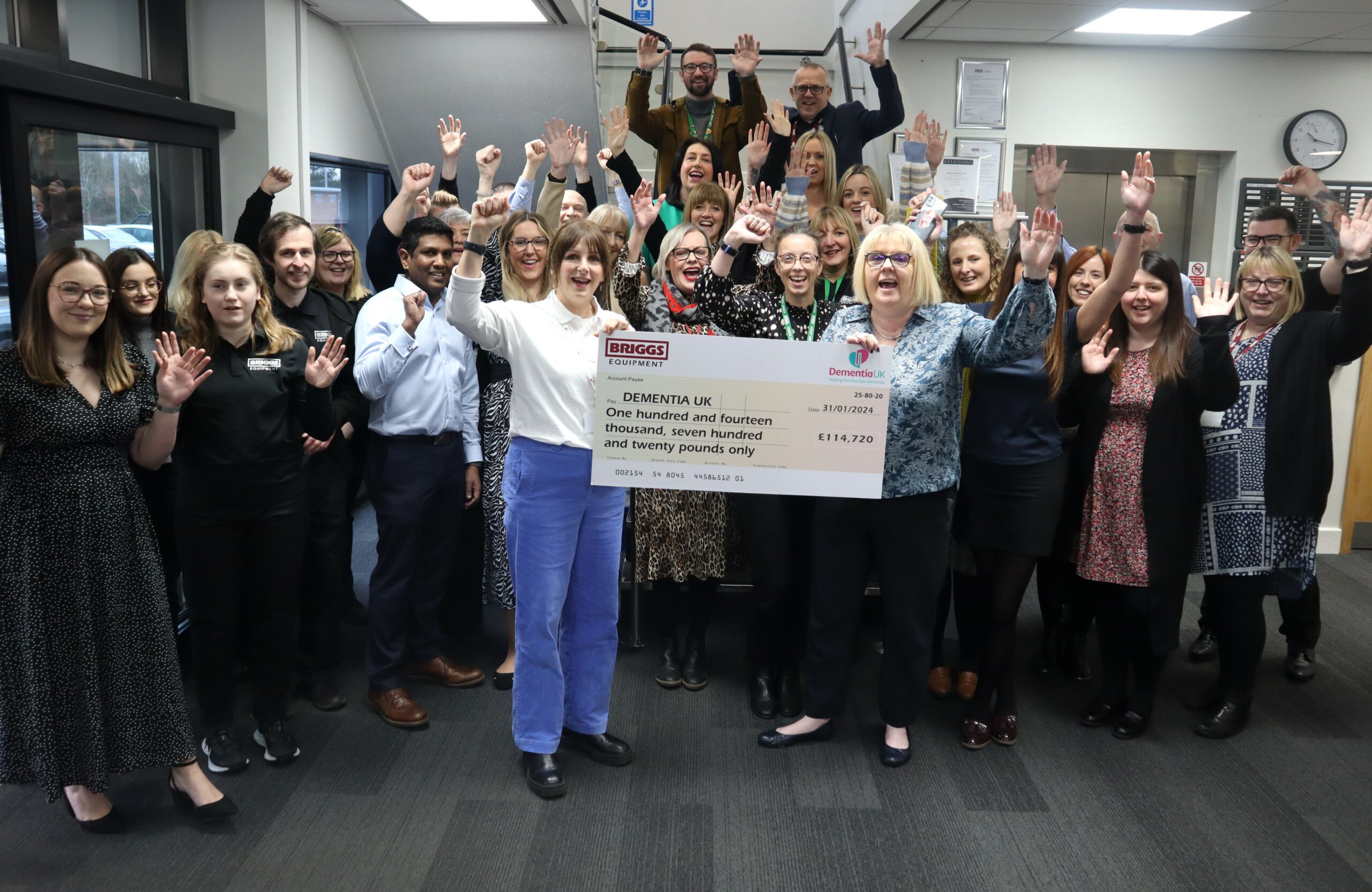 Briggs Equipment team raise £114,720 for Dementia UK charity