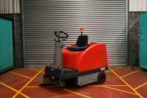 A Hako ride-on sweeper available for hire from Briggs Equipment.